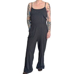 UpWest Jumpsuit Dark Gray Spaghetti Strap Wide Leg | S